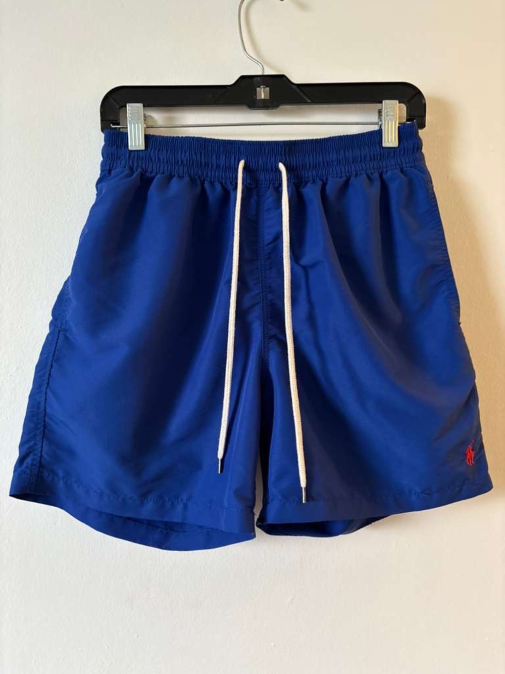 Ralph Lauren Men’s Cobalt Blue Swim Trunks with White Drawstring
